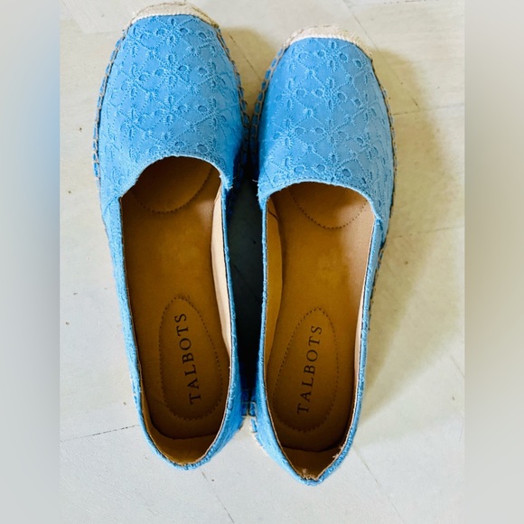 Talbots Izzy Light Blue Eyelet Espadrilles Size 6.5 NWOT - Picture 4 of 9